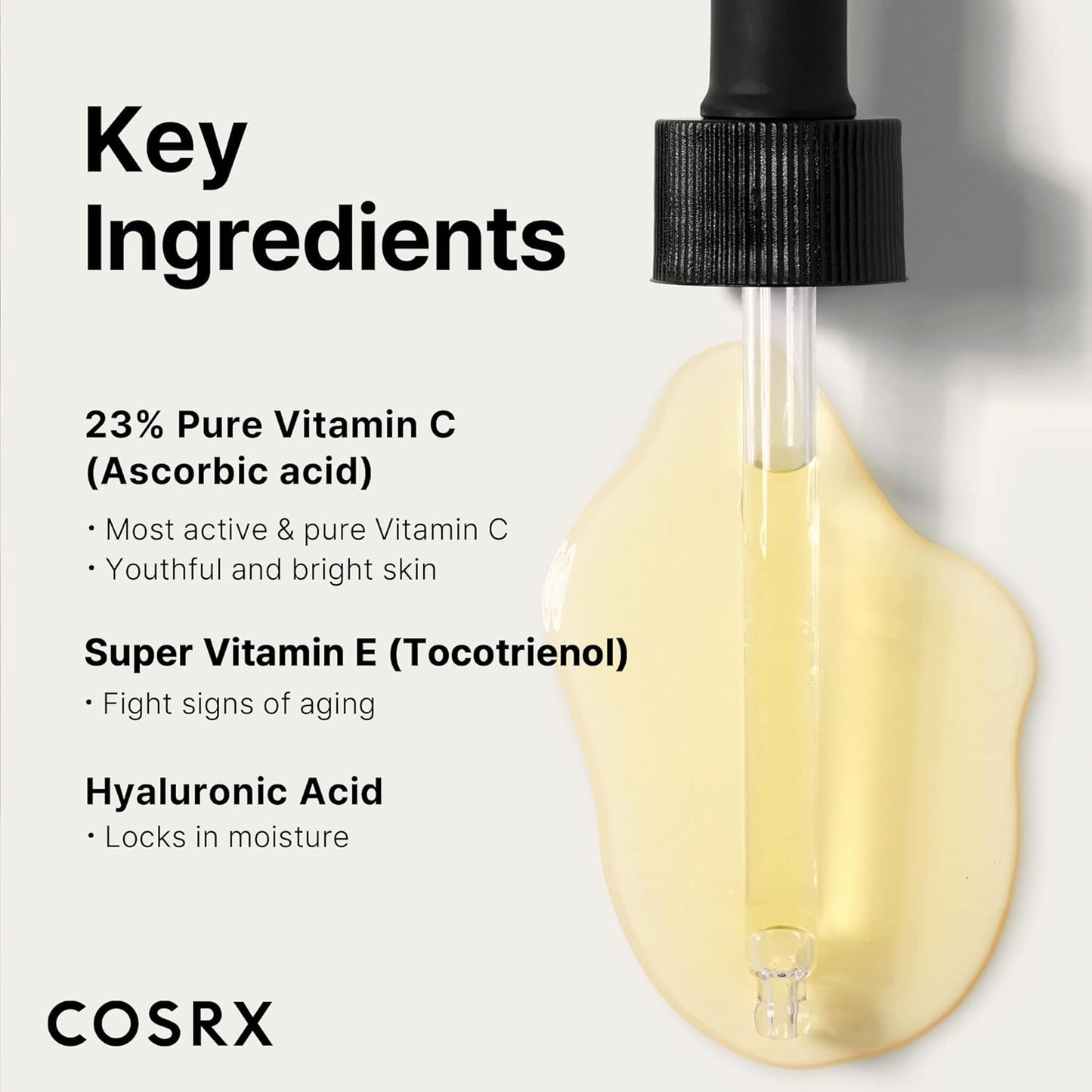 Pure Vitamin C 23% Serum with Vitamin E & Hyaluronic Acid