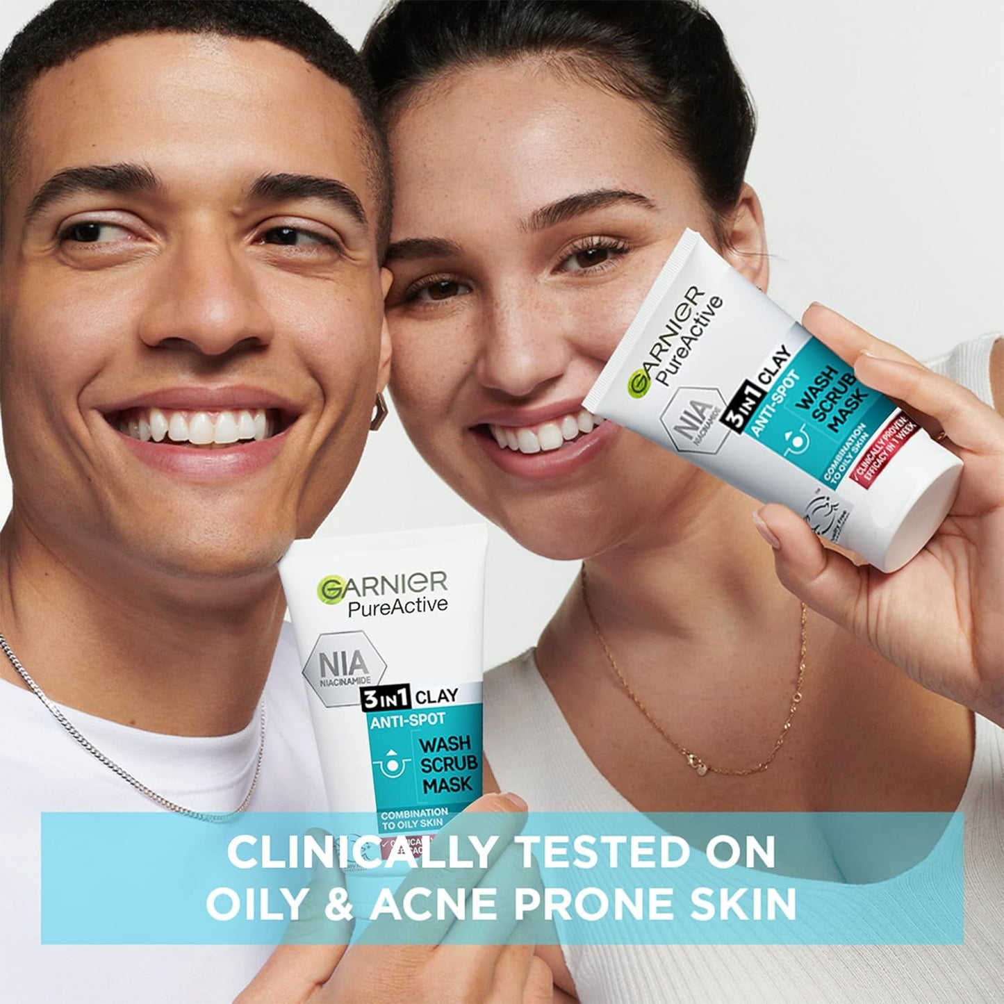 Pure Active 3-in-1 Clay Mask-Wash-Scrub