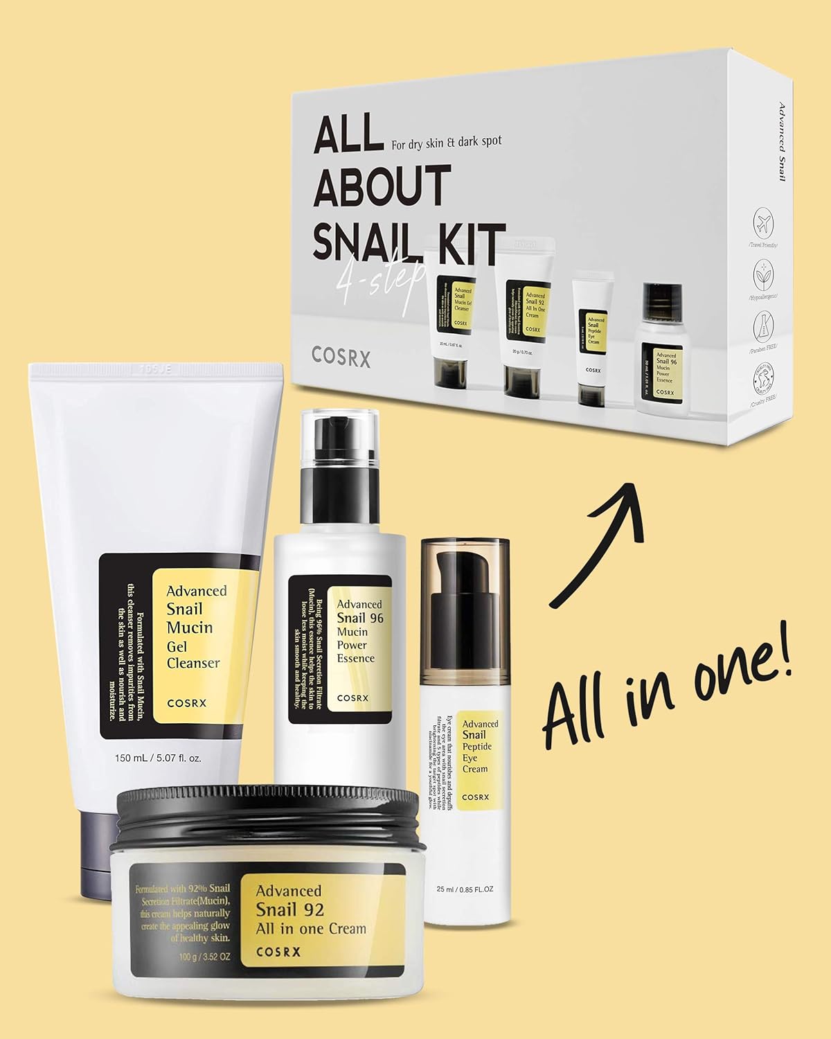 All About Snail Mucin Korean Skin Care Set