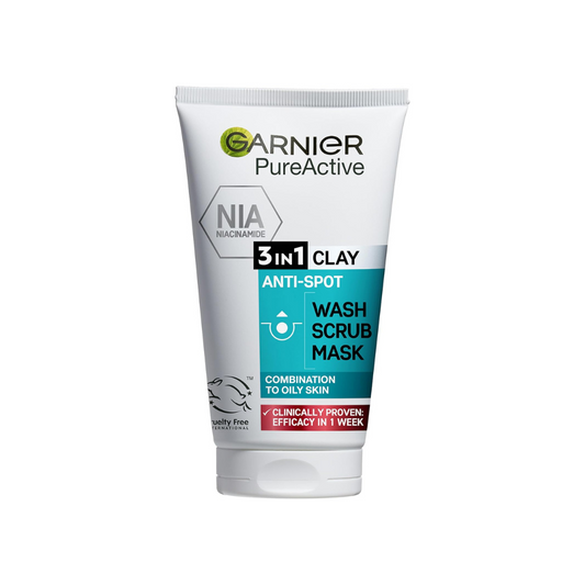Pure Active 3-in-1 Clay Mask-Wash-Scrub